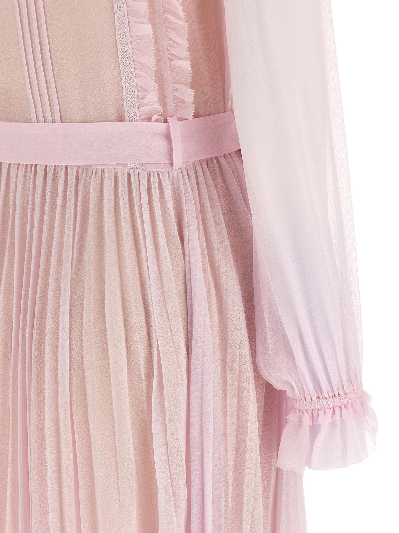 'Pink Pleated Georgette Midi' dresses sold by Lord & Taylor product image thumbnail 4