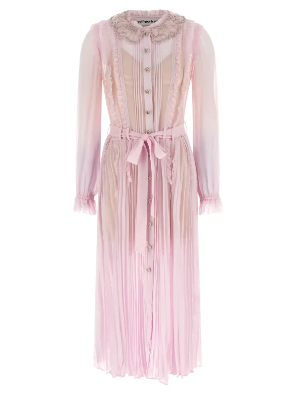 'Pink Pleated Georgette Midi' dresses sold by Lord & Taylor