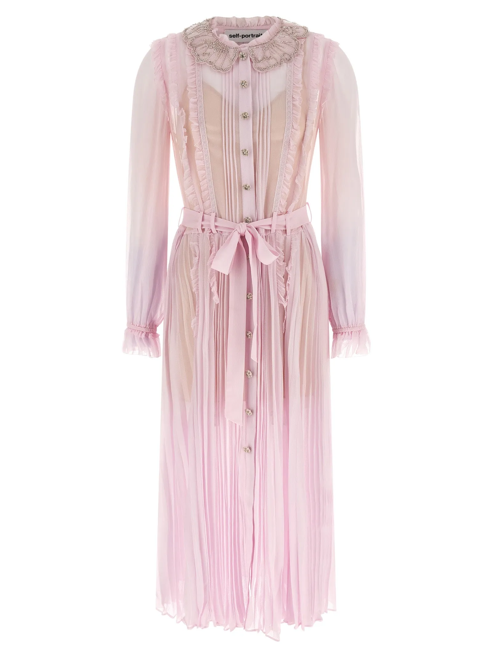 'Pink Pleated Georgette Midi' dresses sold by Lord & Taylor