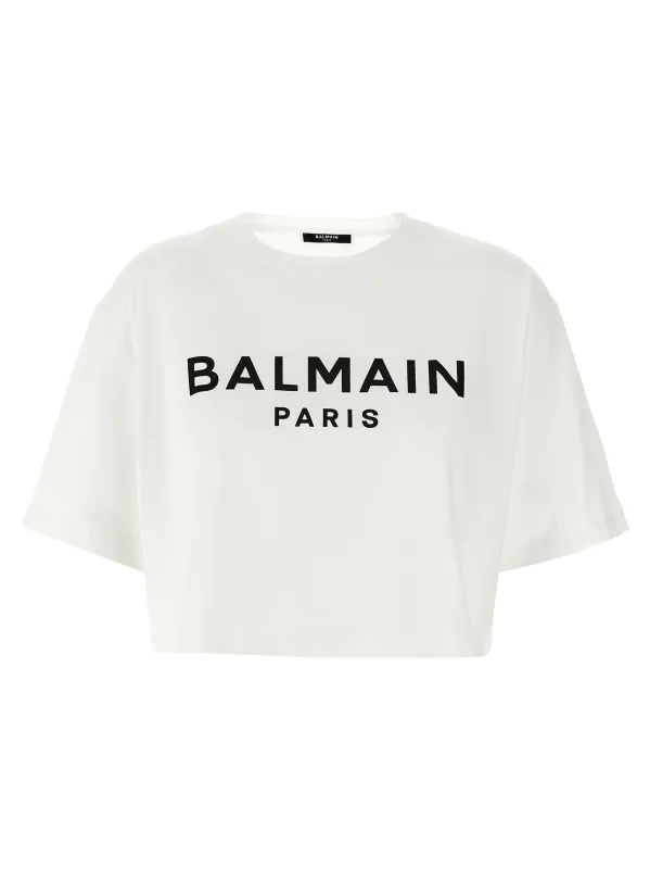 Logo crop T-shirt made by Balmain