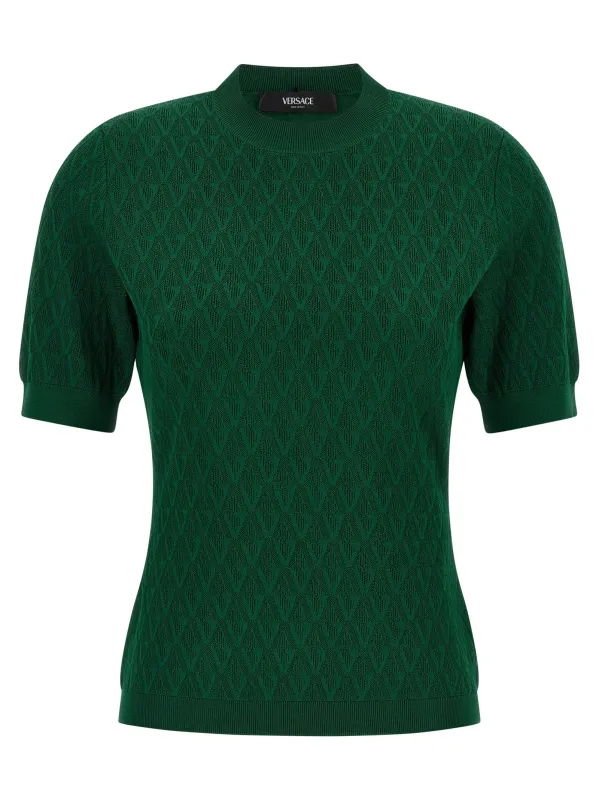 V-pattern T-shirt made by Versace