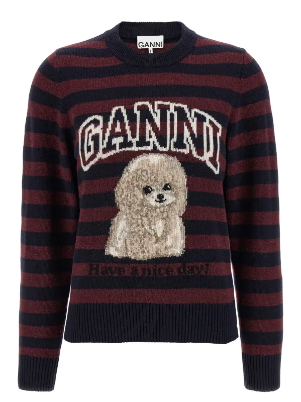 'Graphic Wool Mix Poodle Stripe' sweater made by Ganni