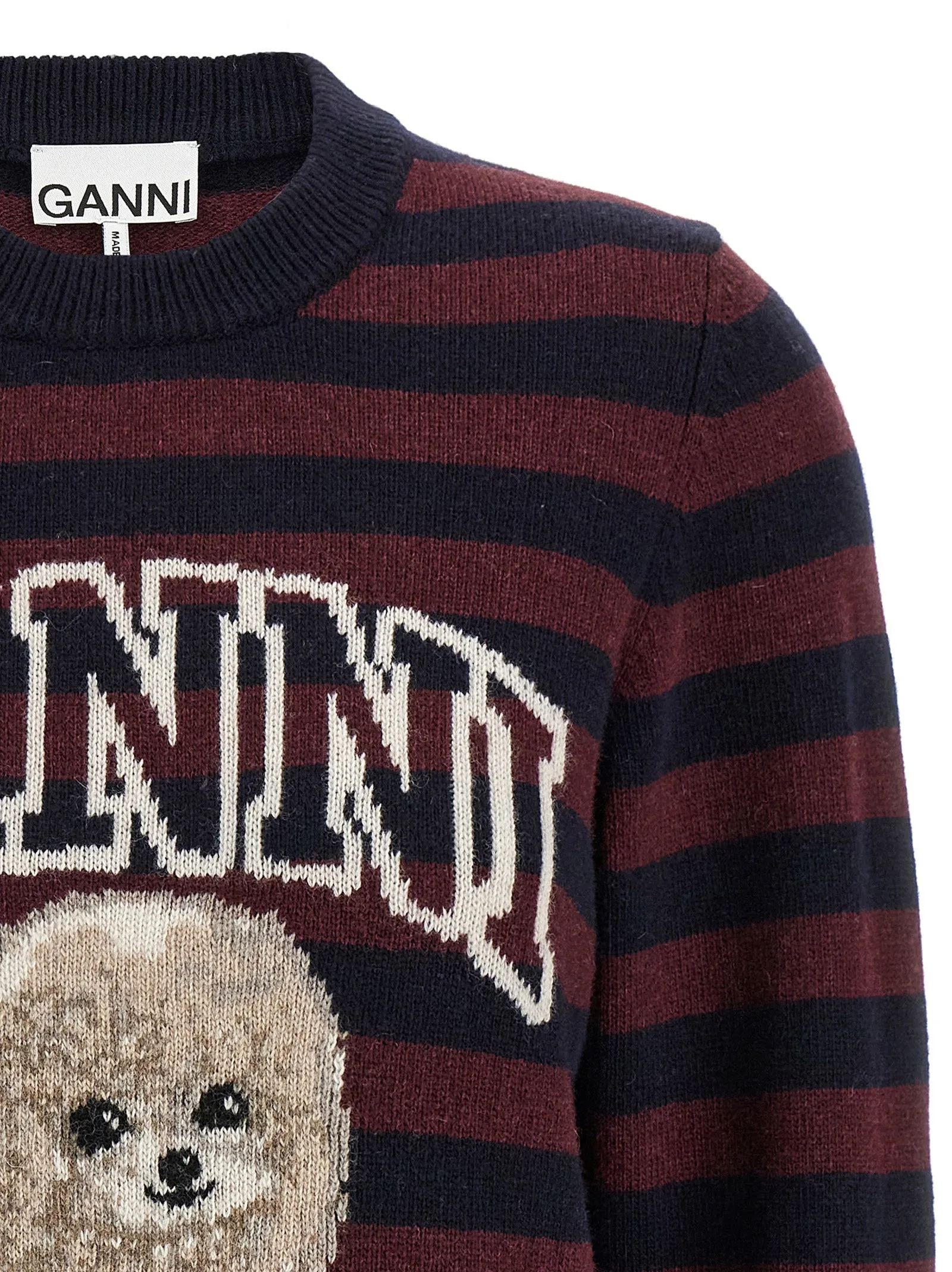 'Graphic Wool Mix Poodle Stripe' sweater sold by Lord & Taylor product image thumbnail 3