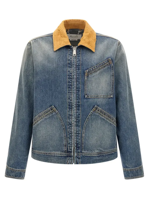 Suede denim jacket sold by Lord & Taylor