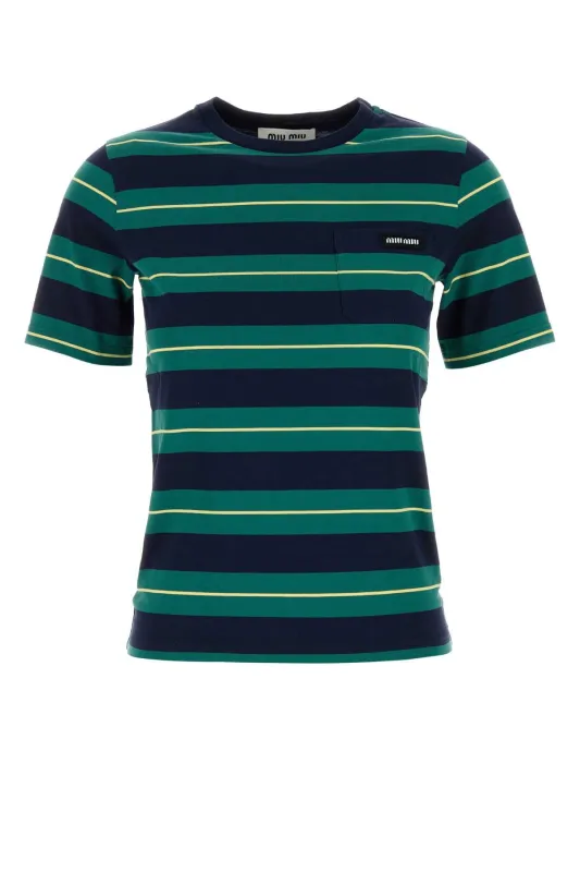 EMBROIDERED COTTON T-SHIRT made by Miu Miu