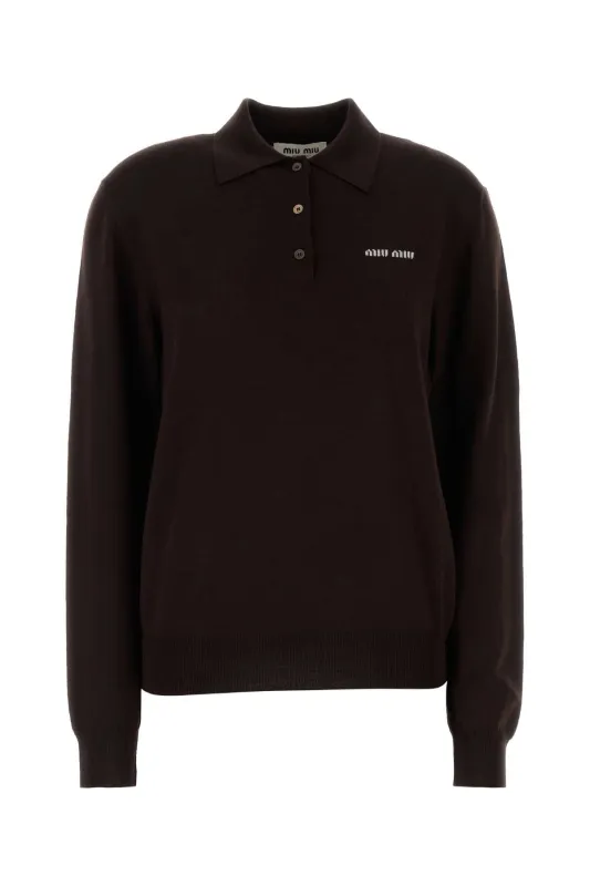 CHOCOLATE WOOL POLO SHIRT sold by Lord & Taylor
