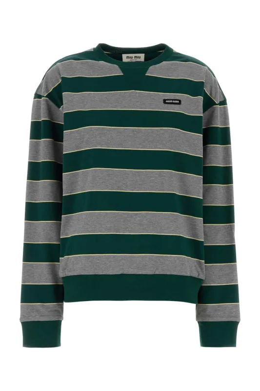 EMBROIDERED COTTON OVERSIZE T-SHIRT made by Miu Miu