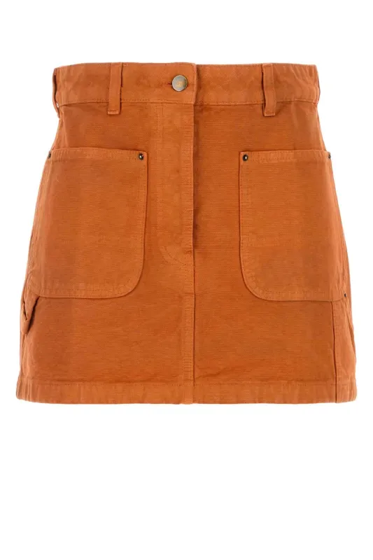 ORANGE DENIM MINI SKIRT sold by Lord & Taylor