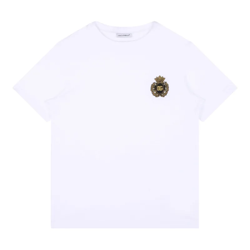 EMBROIDERED LOGO COTTON T-SHIRT made by Dolce & Gabanna