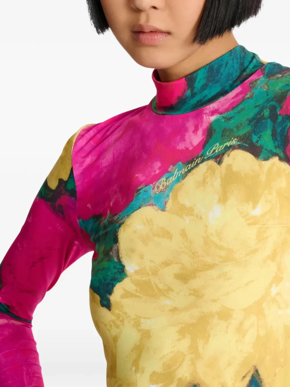 PRINTED HIGH-NECK TOP sold by Lord & Taylor product image thumbnail 4