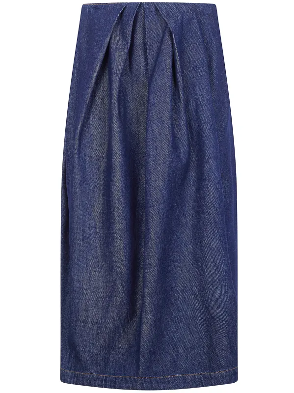 "SONISTA" DENIM ROUND MIDI SKIRT made by Dries Van Noten