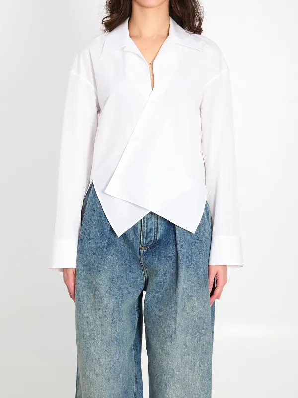 Asymmetric cotton shirt made by Loewe