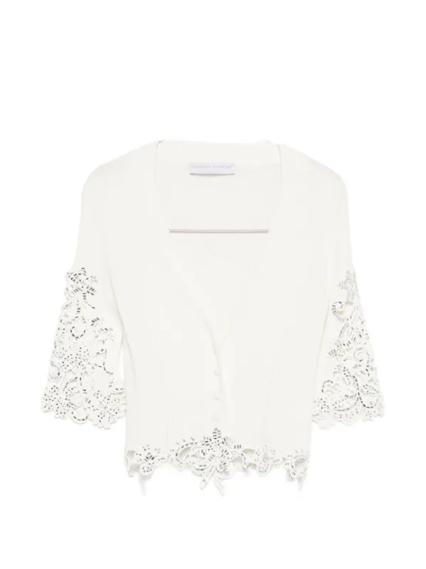 EMBROIDERED COTTON CARDIGAN made by Ermanno Scervino