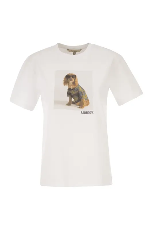 MARINE - COTTON T-SHIRT WITH PRINT made by Barbour