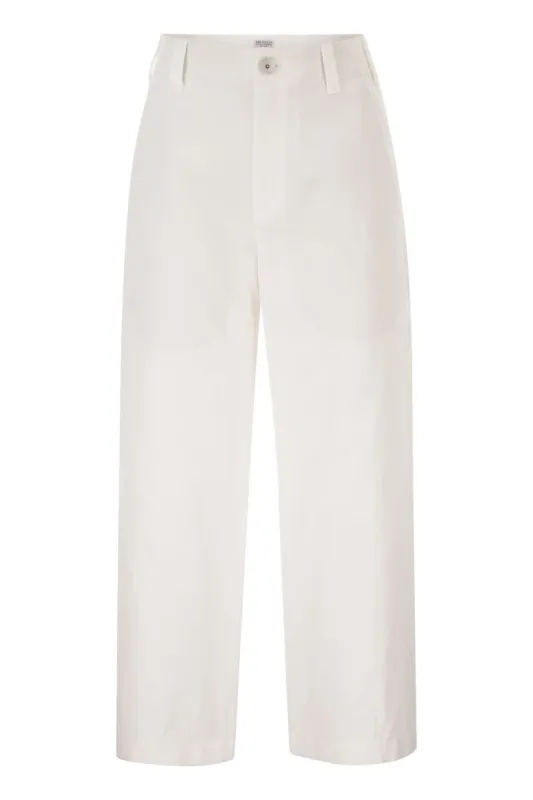 CROP CHINO TROUSERS IN COTTON AND LINEN GABARDINE sold by Lord & Taylor