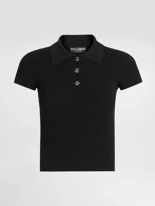 Ribbed polo-style top made by Dolce & Gabanna