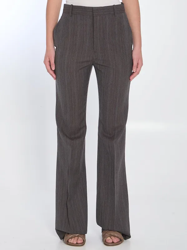 Wool trousers with thin stripes made by Bottega Veneta