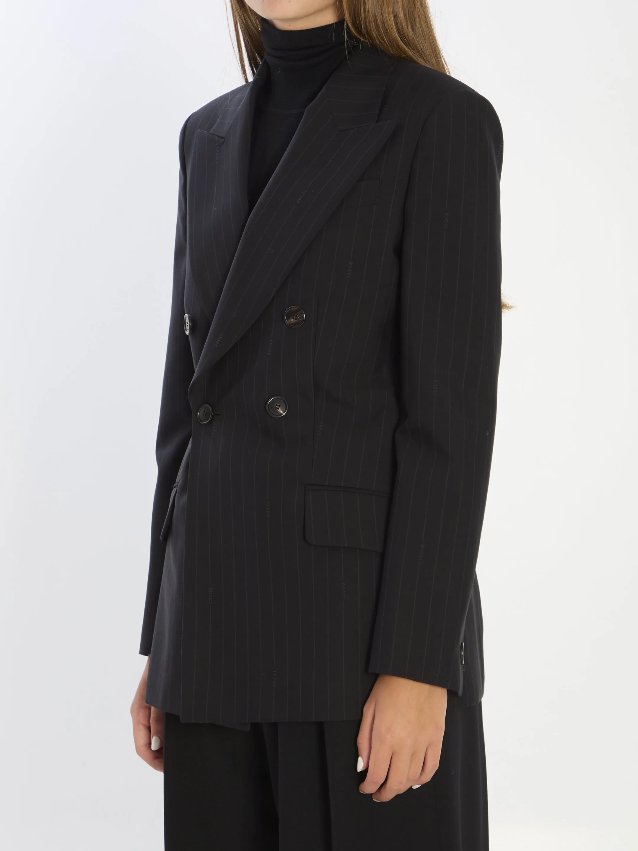 Double-breasted wool jacket sold by Lord & Taylor product image thumbnail 2