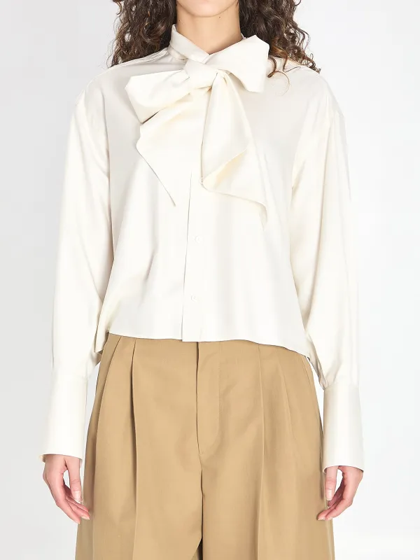 Cropped Lavallière silk shirt made by Celine