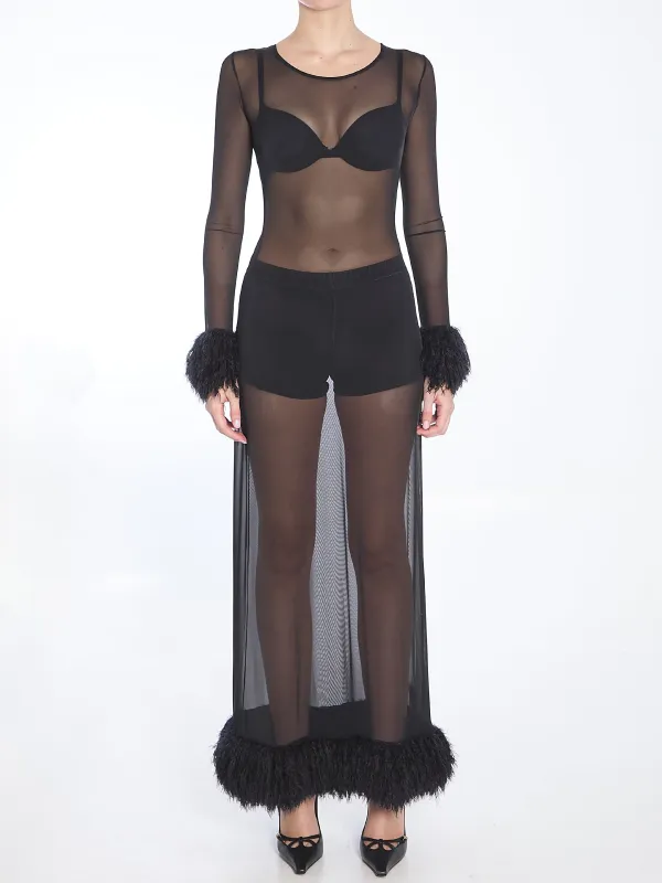 Mesh jersey long dress sold by Lord & Taylor