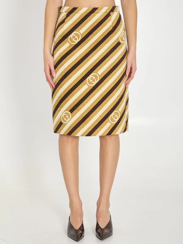 Diagonal GG longuette skirt made by Gucci
