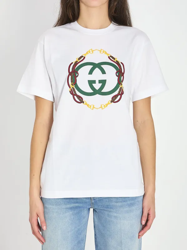 Cotton jersey T-shirt with print made by Gucci