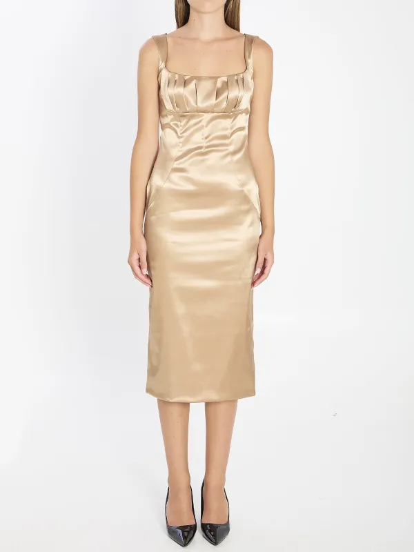 Stretch satin midi dress made by Dolce & Gabanna