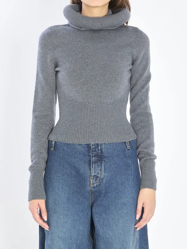 Sculptural-hood pullover made by Alaia