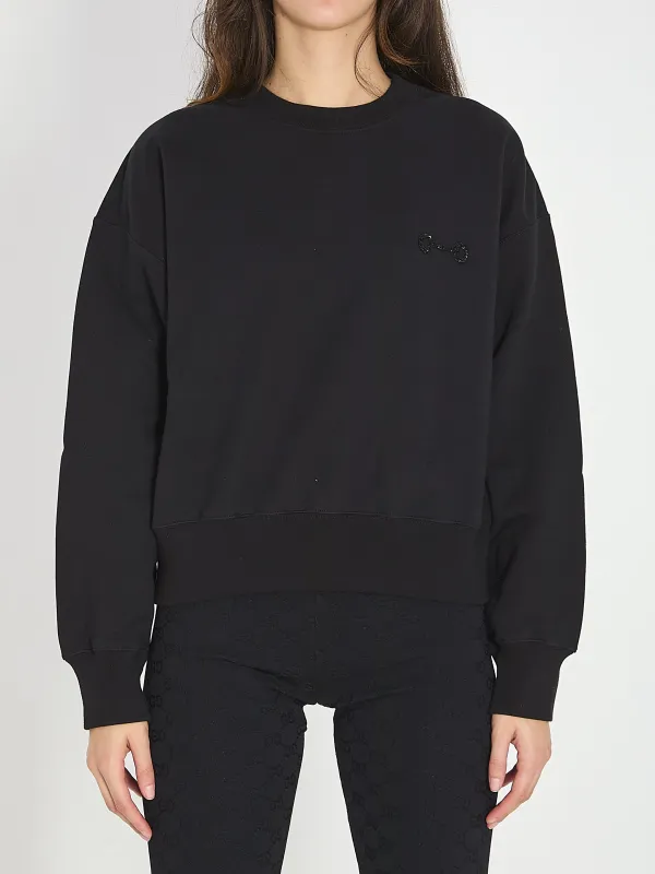 Cotton jersey sweatshirt with embroidery made by Gucci