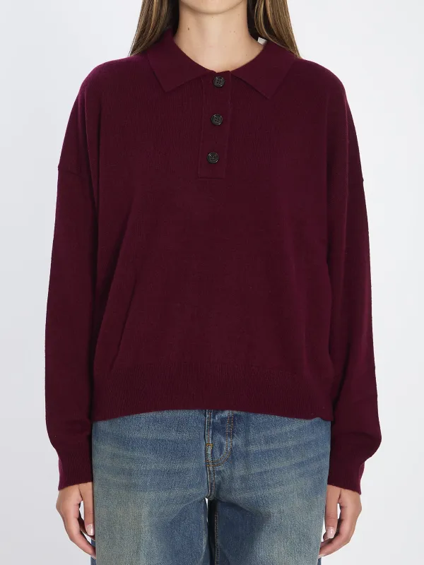 Wool and cashmere polo shirt made by Allude