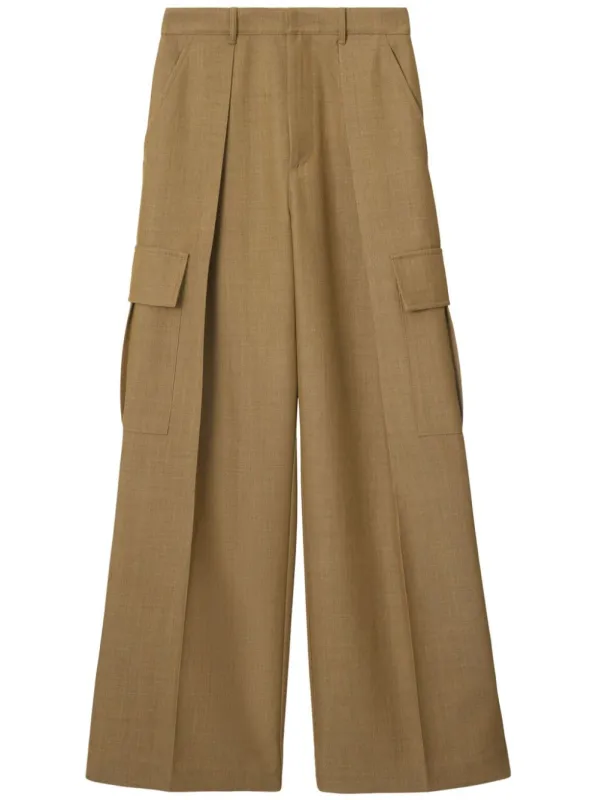 Wide-leg wool cargo trousers made by Burberry
