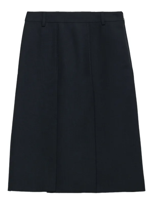BLUE VIRGIN WOOL SKIRT made by Prada