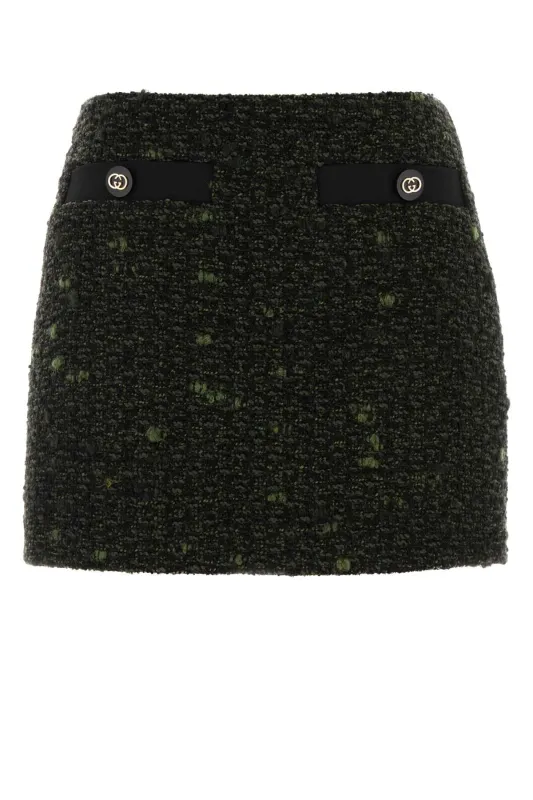 GREEN MULTICOLOR WOOL SILK SKIRT sold by Lord & Taylor