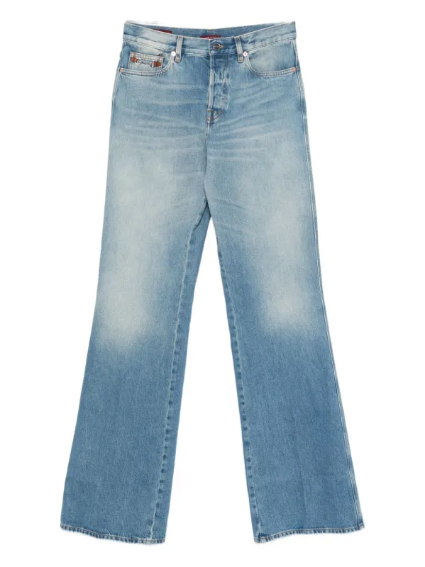 BLUE COTTON MID RISE FLARE sold by Lord & Taylor