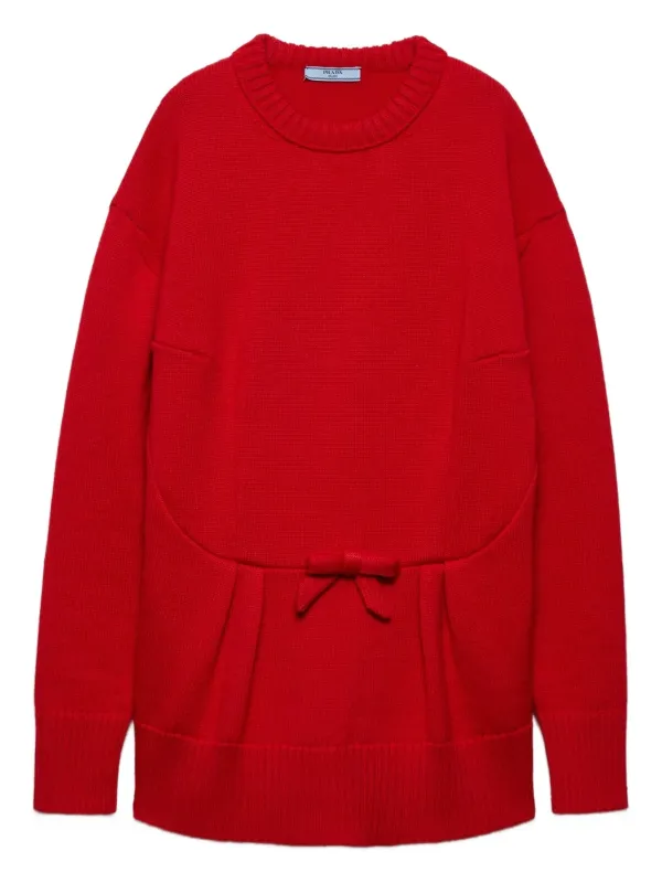RED FABRIC CREWNECK made by Prada