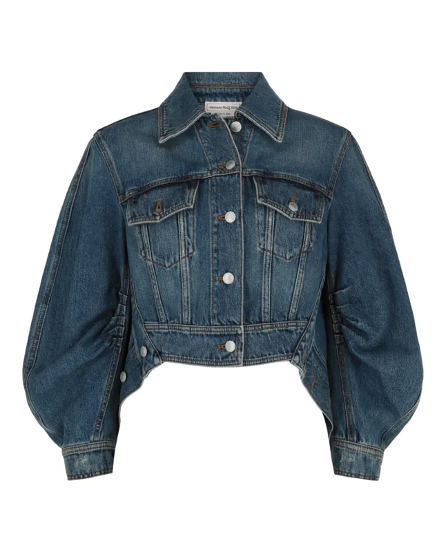 Cropped Puff-Sleeve Denim Jacket sold by Lord & Taylor