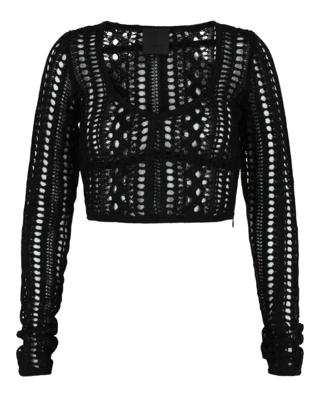 Cropped Open-Knit Straps Sweater sold by Lord & Taylor