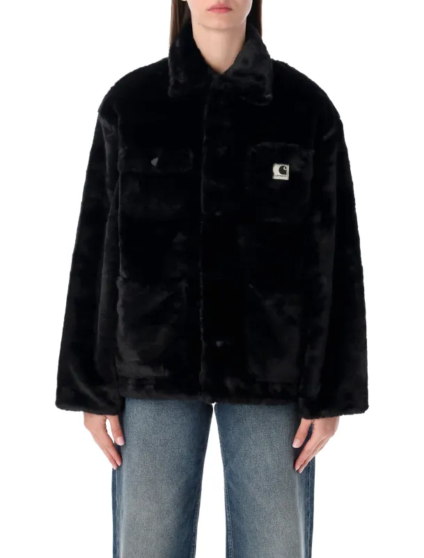 CARHARTT WIP BLACK FAUX FUR W’ OLNEY MICHIGAN COAT made by Carhartt WIP