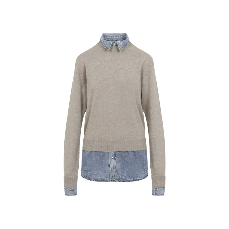 BEIGE WOOL SWEATER made by Acne Studios