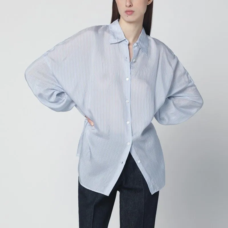 CASIA OVERSIZED COCOON STRIPED CUPRO SHIRT made by Dries Van Noten