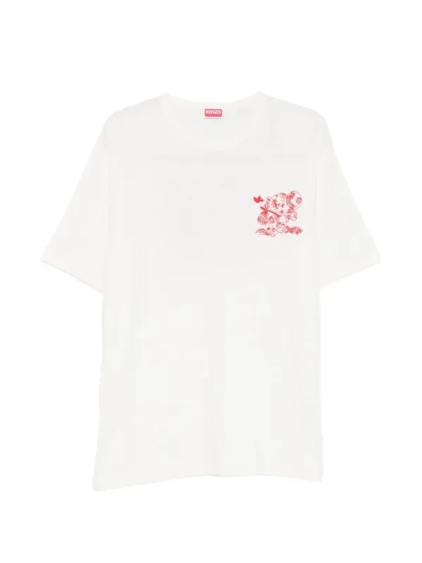 `KENZO CARTOON` EMBROIDERED OUTLINED COTTON T-SHIRT made by Kenzo