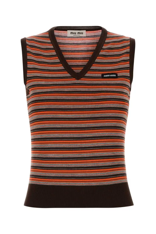 EMBROIDERED WOOL VEST made by Miu Miu