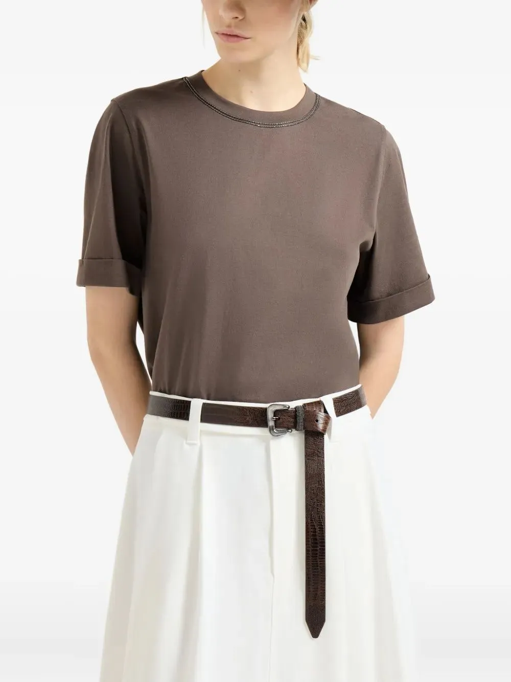 BROWN COTTON T-SHIRT sold by Lord & Taylor product image thumbnail 3