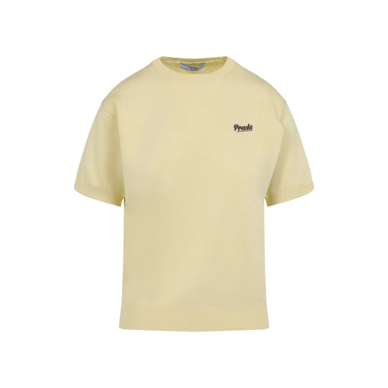 YELLOW KNIT T-SHIRT made by Prada