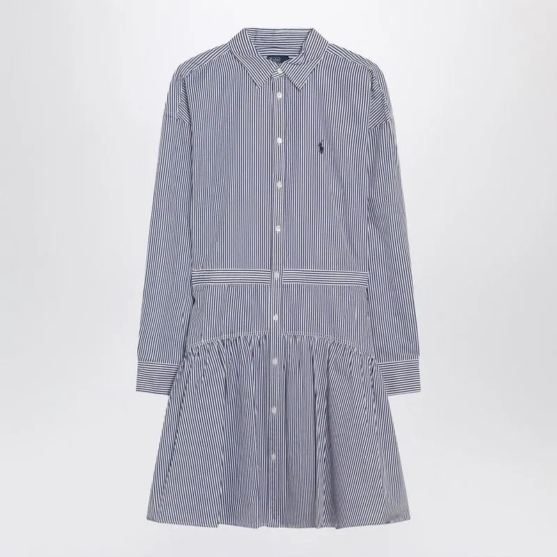 BLUE AND WHITE STRIPED SHIRT DRESS made by Polo by Ralph Lauren