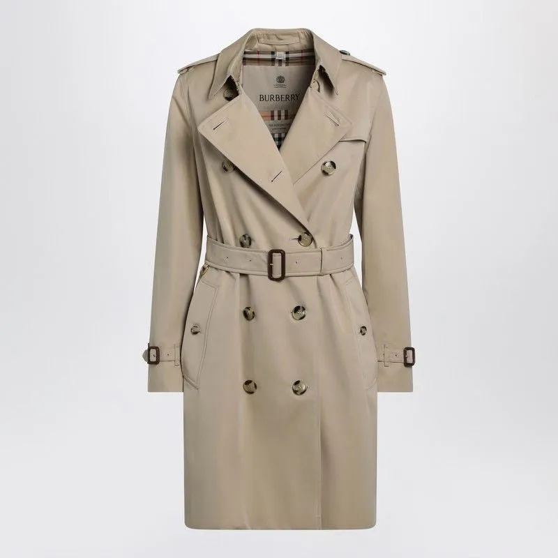 BEIGE DOUBLEBREASTED KENSINGTON COTTON TRENCH COAT sold by Lord & Taylor