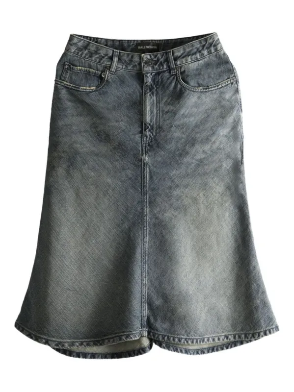 DENIM GODÉT MIDI SKIRT sold by Lord & Taylor