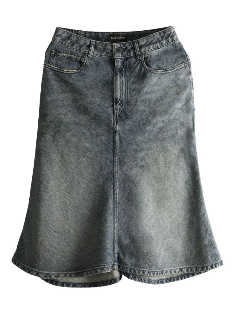 DENIM GODÉT MIDI SKIRT sold by Lord & Taylor