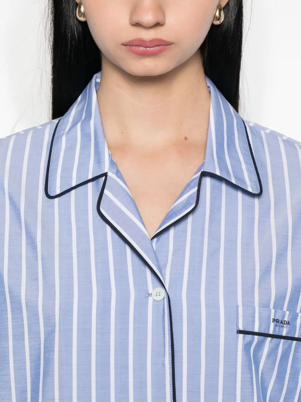 COTTON STRIPED BUTTON-UP sold by Lord & Taylor product image thumbnail 3
