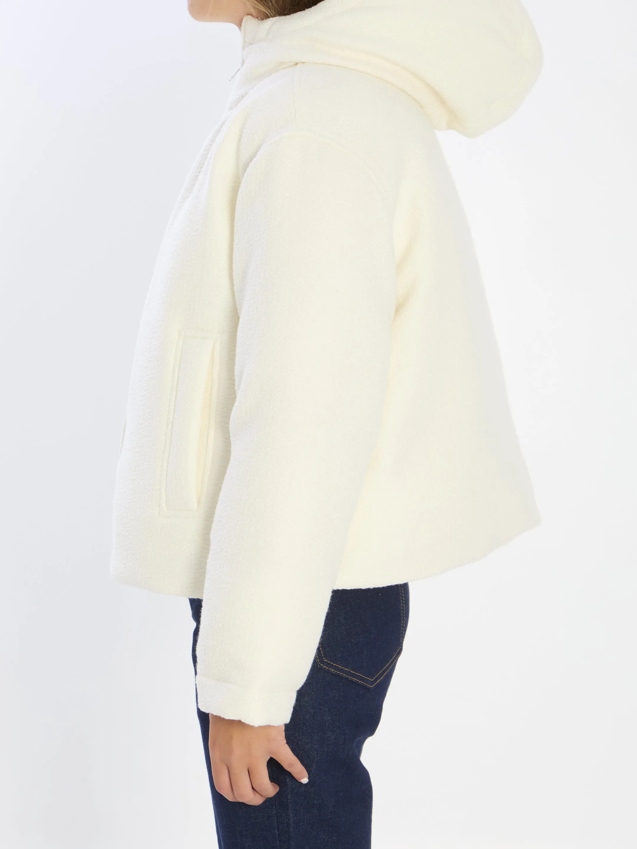 WHITE WOOL BOMBER JACKET sold by Lord & Taylor product image thumbnail 3